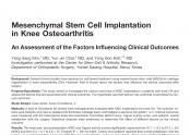 Mesenchymal Stem Cell Implantation in Knee Osteoarthritis