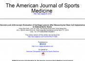Second-Look Arthroscopic Evaluation of Cartilage Lesions After Mesenchymal Stem Cell Implantation in Osteoarthritic Knee…