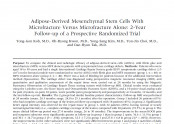 Adipose-Derived Mesenchymal Stem Cells With Microfracture Versus Microfracture Alone: 2-Year Follow-up of a Prospective …